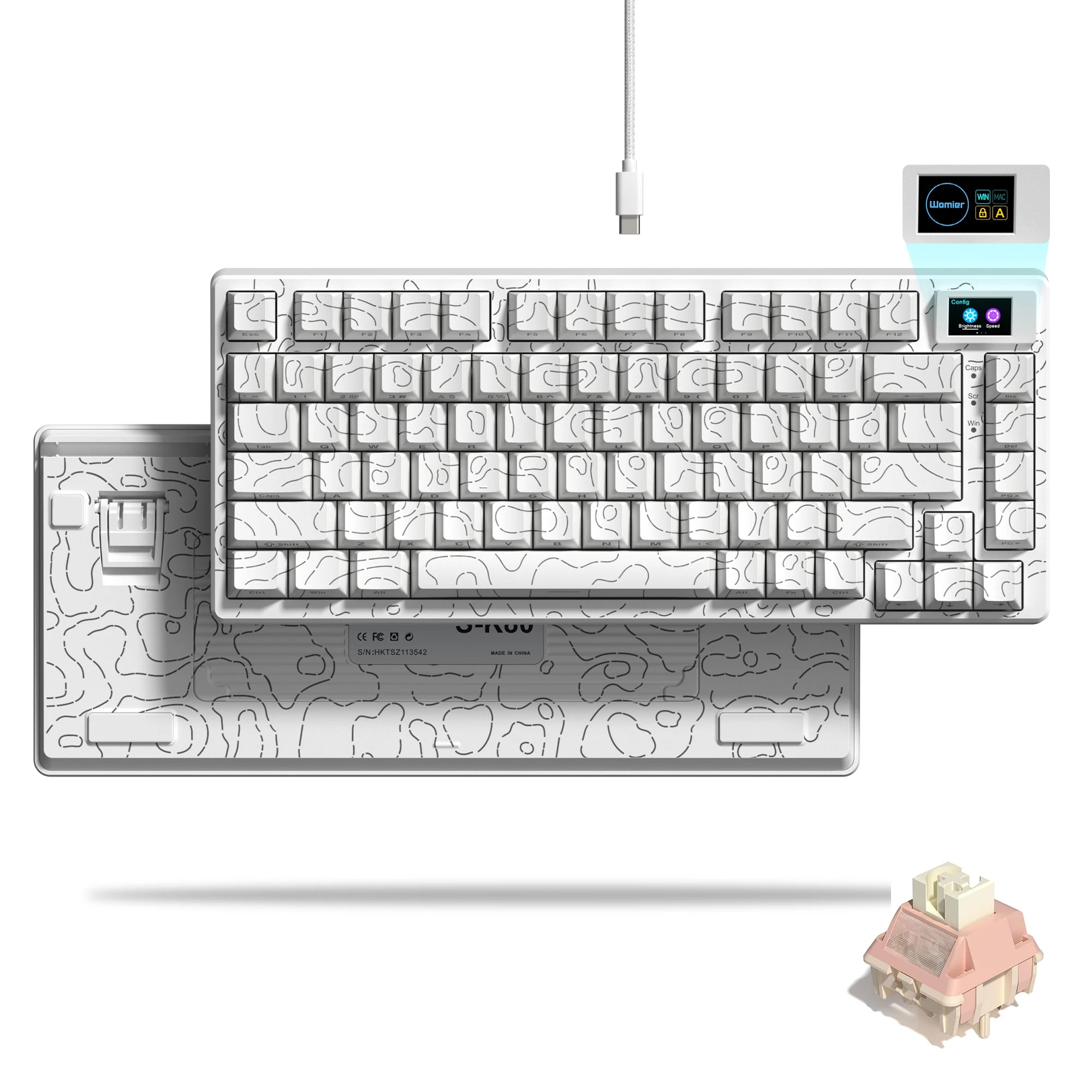 Womier S-K80 75% clavier avec écran OLED couleur clavier de jeu mécanique échange à chaud clavier joint montage rvb clavier personnalisé