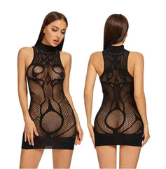 Sexy femmes résille licou robe dos nu coupe basse serré crayon robe mignonne grande taille Mini robe boîte de nuit robe de danse Beatchwear