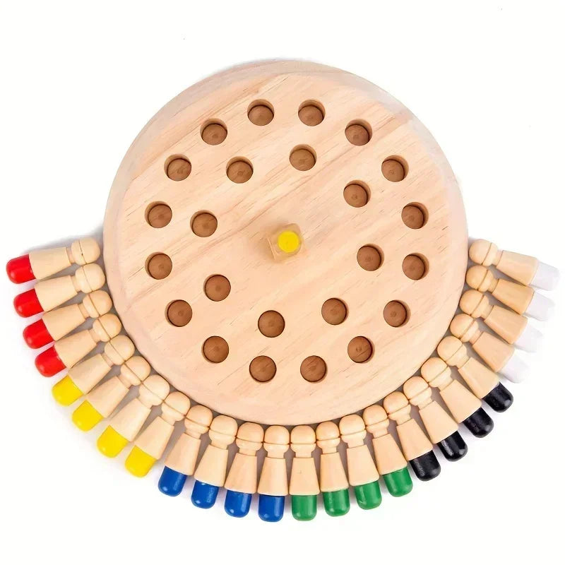 Jeu de mémoire en bois, Puzzle d'échecs éducatif pour enfants et adultes, niveau de compétence intermédiaire, jeu de société familial Portable