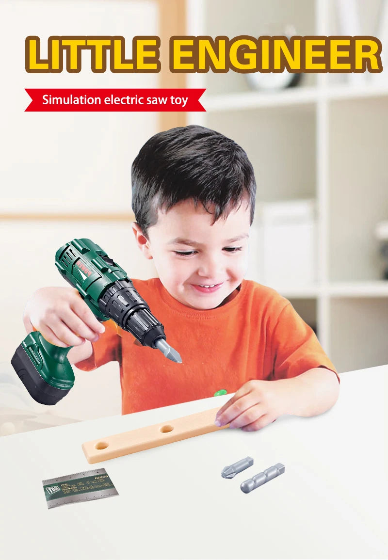 Ensemble de perceuse électrique de Simulation de jouet pour enfants, avec des sons réels et des outils de Construction d'action avec jeu de vis de perceuse électrique pour tout-petits