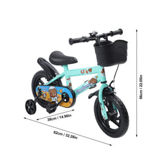 12-inch children's bicycle, stable ride, high-carbon steel frame, baby bike with training wheels for children aged 2 to 6 years