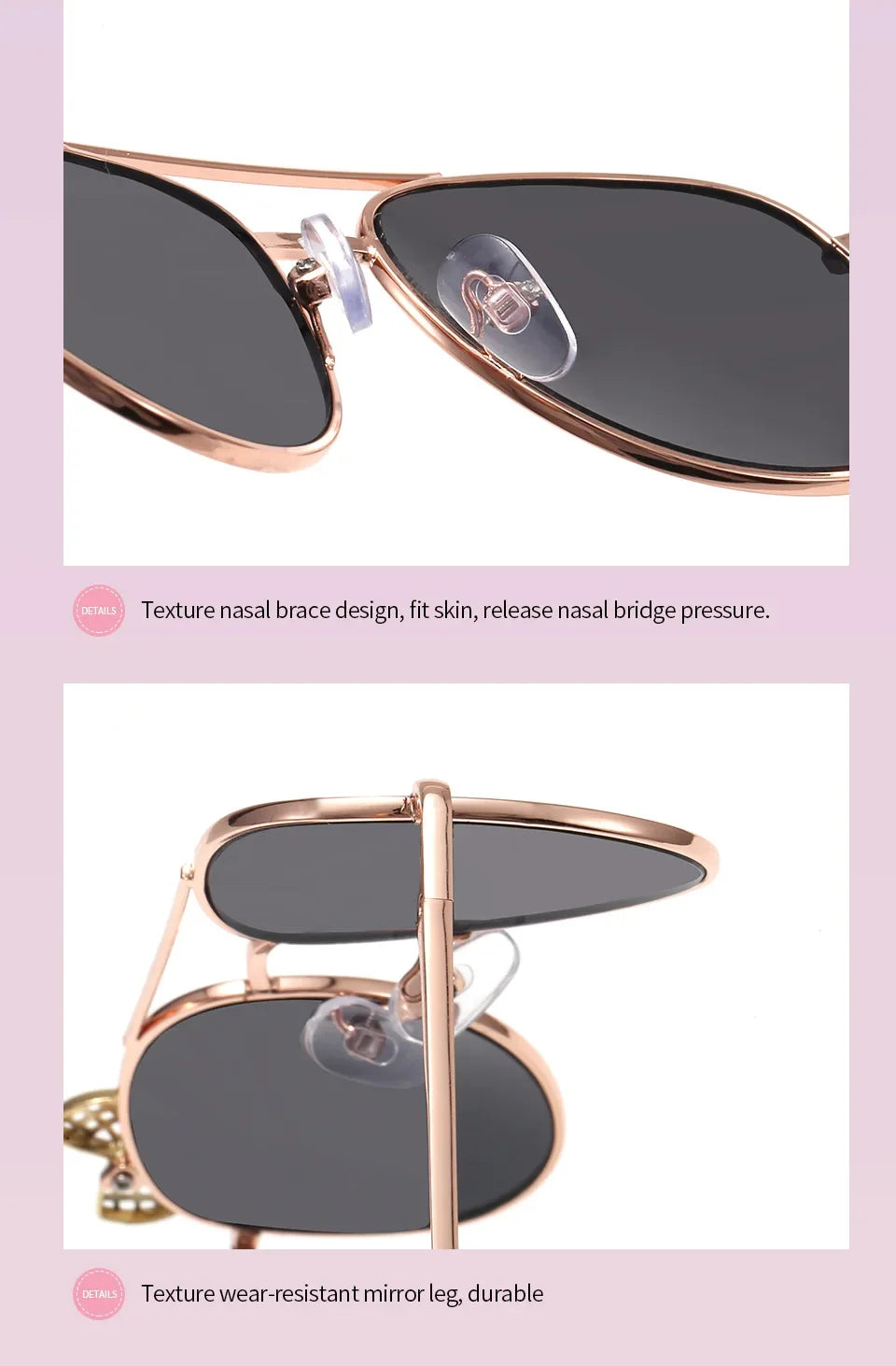 Lunettes de soleil mignonnes pour enfants, monture métallique, mode filles, lunettes de cyclisme en plein air, lunettes de fête, fournitures de photographie