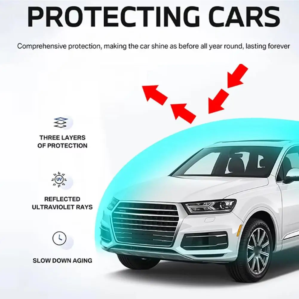 Outdoor car cover, waterproof, four-season windshield protector, hail protection, snow cover, sunshade, frost protection pieces