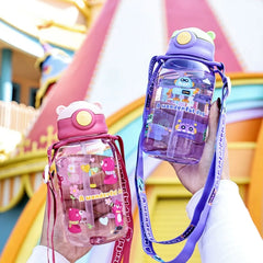Bouteille d'Eau Portable de 650ml avec Paille pour Enfant, Sans BPA, Étanche, pour l'Extérieur