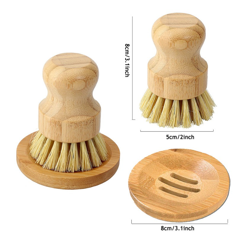 Brosse à récurer la vaisselle en bambou Regina, brosse à récurer la vaisselle en bois de cuisine, brosse à livres pour laver la vaisselle, casserole en fonte, 1 pièce, 2 pièces