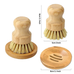 Brosse à récurer la vaisselle en bambou Regina, brosse à récurer la vaisselle en bois de cuisine, brosse à livres pour laver la vaisselle, casserole en fonte, 1 pièce, 2 pièces