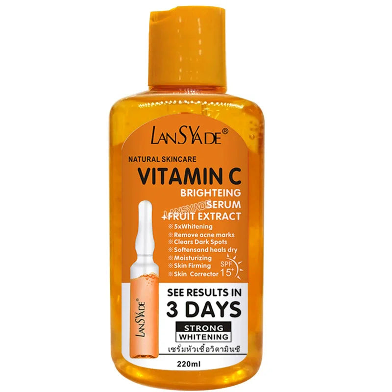 Sérum liquide Original pour le visage, Essence de vitamine C AHA, éclaircissant, hydratant, curcuma, réparateur, Anti-vieillissement, Lifting, soins pour la peau, 220ml