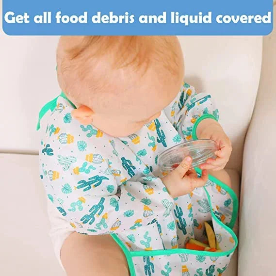 Bavoir de dessin animé en Silicone pour bébé de 0 à 6 ans, bavoirs doux, vêtements mignons pour tout-petits, sans BPA, tablier imperméable à manches longues