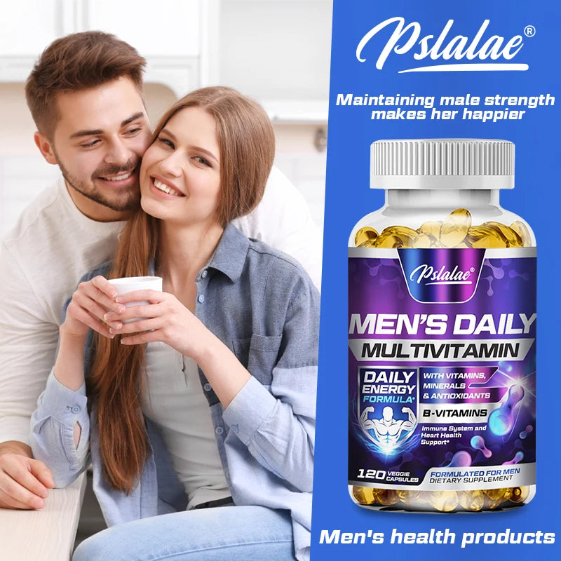 Supplément multivitaminique pour hommes avec vitamines A, B12, C, D et E pour soutenir l'énergie et le zinc pour soutenir la santé immunitaire nutraceutique