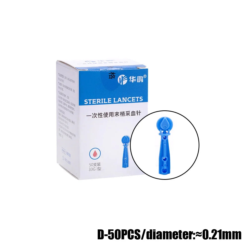 Stylo lancettes stériles, 50 pièces, aiguilles jetables, mesure du sucre dans le sang, stylo de Test, accessoires médicaux pour le Test du diabète