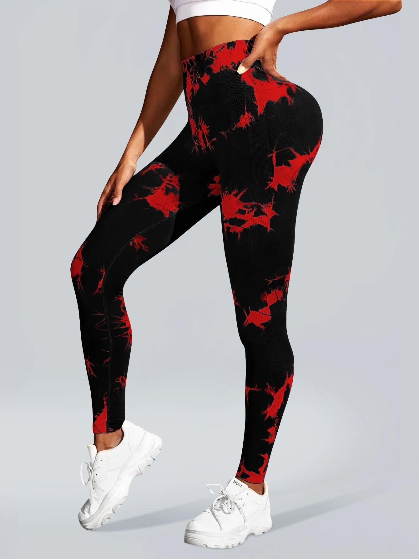 Pantalon de Yoga sans couture pour femmes, teinture par nouage, taille haute, doux et confortable, vêtements de sport, Leggings d'entraînement, collants