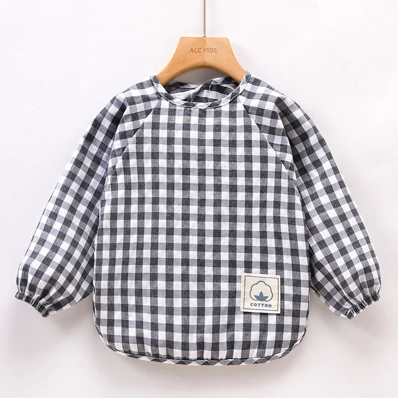 Bavoir mangeant pour bébé, tablier imperméable sans manches, salopette alimentaire, peinture en argile faite à la main, vêtements de travail pour filles et garçons, tissus à roter