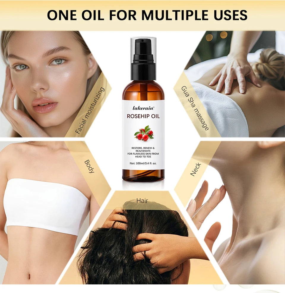 Huile de rose musquée biologique, huiles pour le visage, 30ml, soins pour la peau à absorption rapide, hydratant, huile pour le visage, Essence de graines de rose musquée biologique
