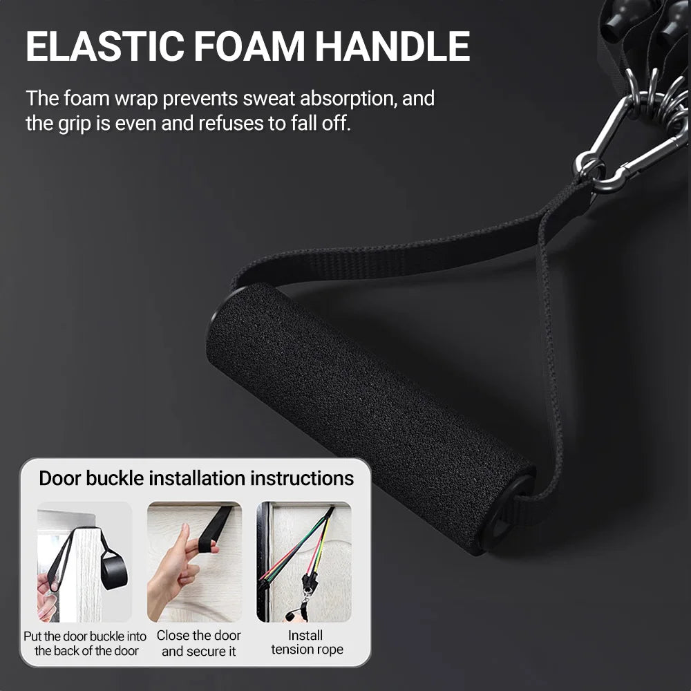 Ensemble de bandes de résistance de musculation, tendeur multifonction, ceinture d'entraînement musculaire, bandes élastiques, équipement de Fitness Portable