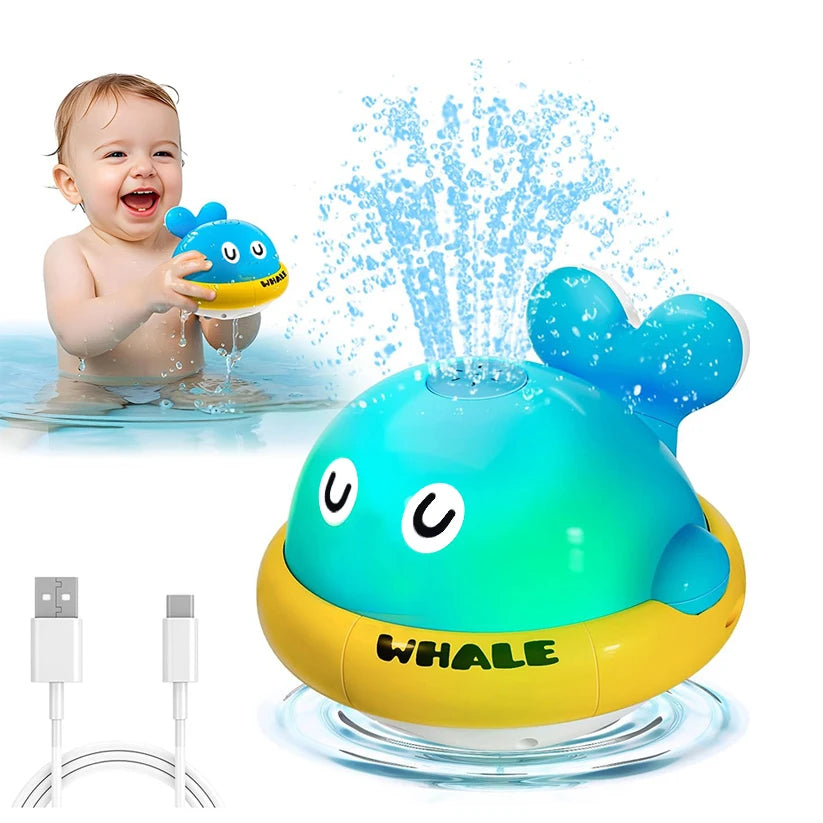 Jouets de bain pour bébé, jouets de bain pour enfants en bas âge, jouets de bain de baleine lumineuse, arroseur, Table d'eau de piscine, jouets pour nourrissons, fontaine de baignoire