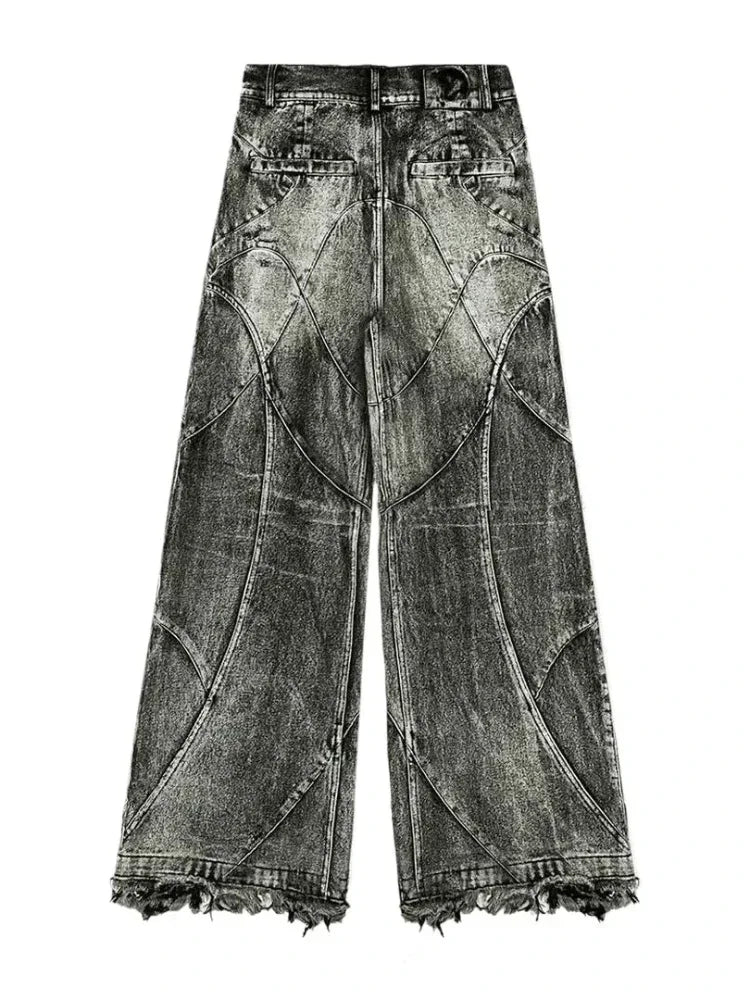 Women's baggy ripped denim jeans, bathroom, bathroom, bathroom, bathroom, U Y2k Streetwear, Punk Hip Hop, Grunge, FjGothic Vintage, Murcia, wide leg, Goth