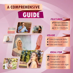 Capsules de collagène, Booster de biotine et de kératine, Anti-vieillissement, blanchissant la peau des ongles, cheveux flexibles et ongles forts, supplément nutritionnel