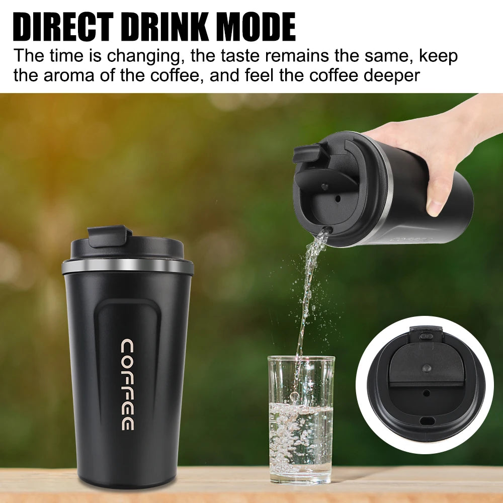 Tasse Thermos de voiture Thermo café pour thé eau café anti-fuite tasse Thermo de voyage tasse à café 380/510ML Double acier inoxydable