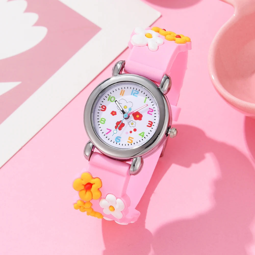 Nouveaux enfants montres dessin animé montres rose Silicone Quartz montre-bracelet cadeau d'anniversaire fille garçon enfants temps d'étude fille montre Reloj