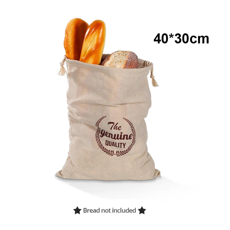 Sac à pain en lin, sacs réutilisables pour pain, sacs à cordon, sac de rangement de pain artisanal fait maison, sac Baguette, conteneurs de stockage des aliments