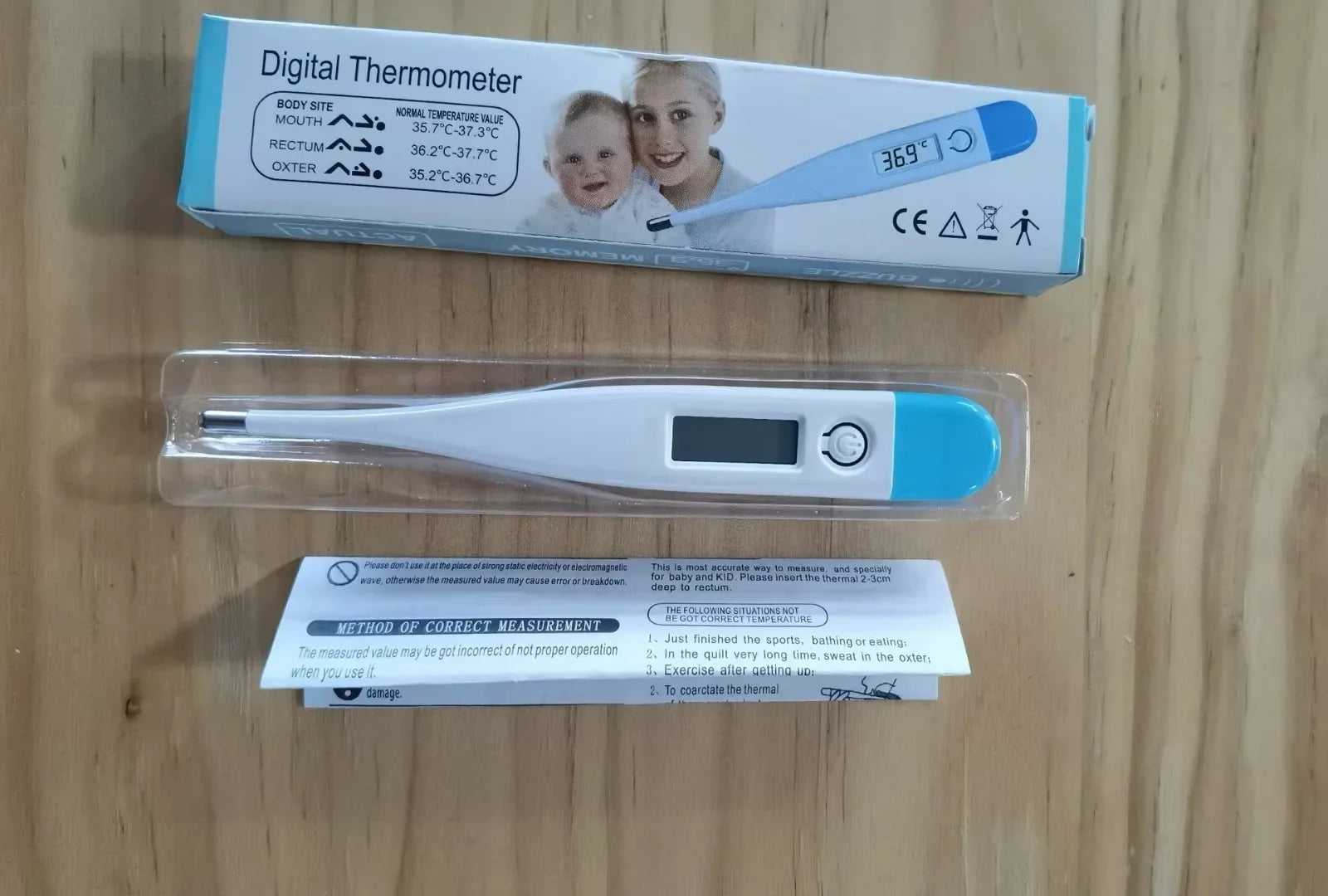 Thermomètre à eau numérique précis, lecture de température buccale et des aisselles, alerte de fièvre, thermomètre de bain