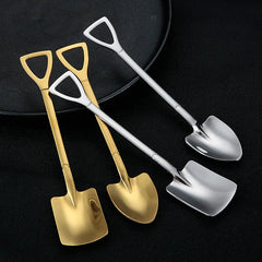 Set of 4 stainless steel scoop and pointed spoons, coffee spoon, tea spoon, ice cream spoon, dessert spoon, cutlery, dinnerware set, kitchen tools