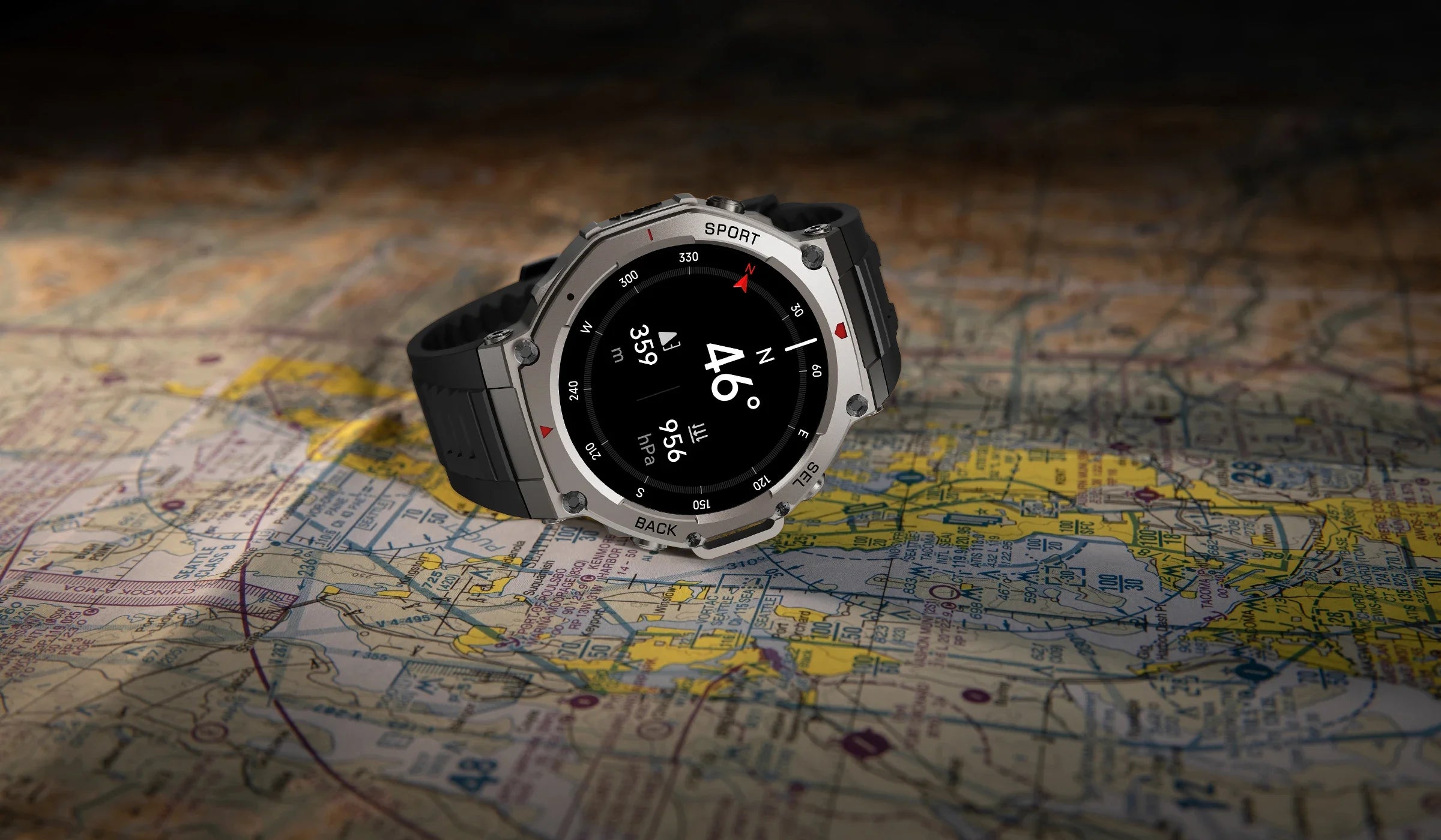 Montre intelligente militaire T-Rex, 3 GPS intégrés, boussole, altimètre, barométrique, 5iko, IP69K, étanche, AMOLED, appel Bluetooth, montre intelligente