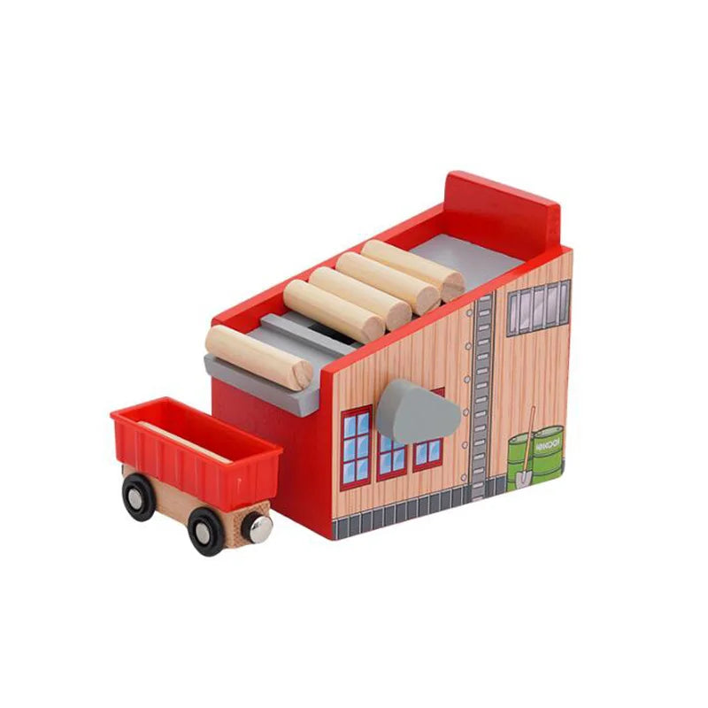 Jouets pour tout-petits, Train en bois, accessoires de voie ferrée, Barricade, scène de piste de plate-forme, jouets Puzzle pour garçons et filles