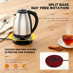 Bouilloire électrique intelligente ménage en acier inoxydable bouilloire à eau Portable 1500W eau bouillante Pot 2L bouilloire appareil ménager royaume-uni/ue