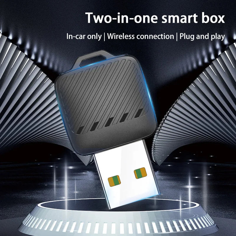 Xiaomi 2-in-1 Wireless Android Auto Adapter, Wireless CarPlay Dongle, AI Smart Car System Smart Box for Wired CarPlay