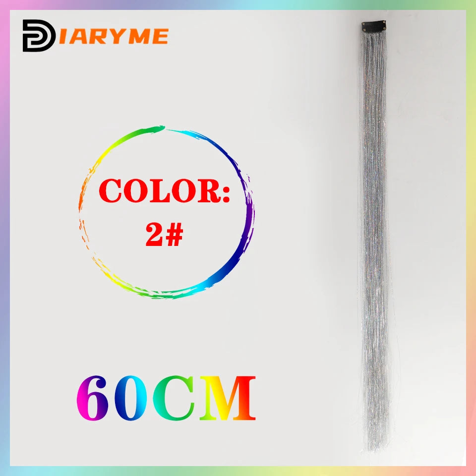 Colorful curly synthetic hair extensions for girls, long clip-in hairpiece, multicolored party strands, wig piece, for women and children