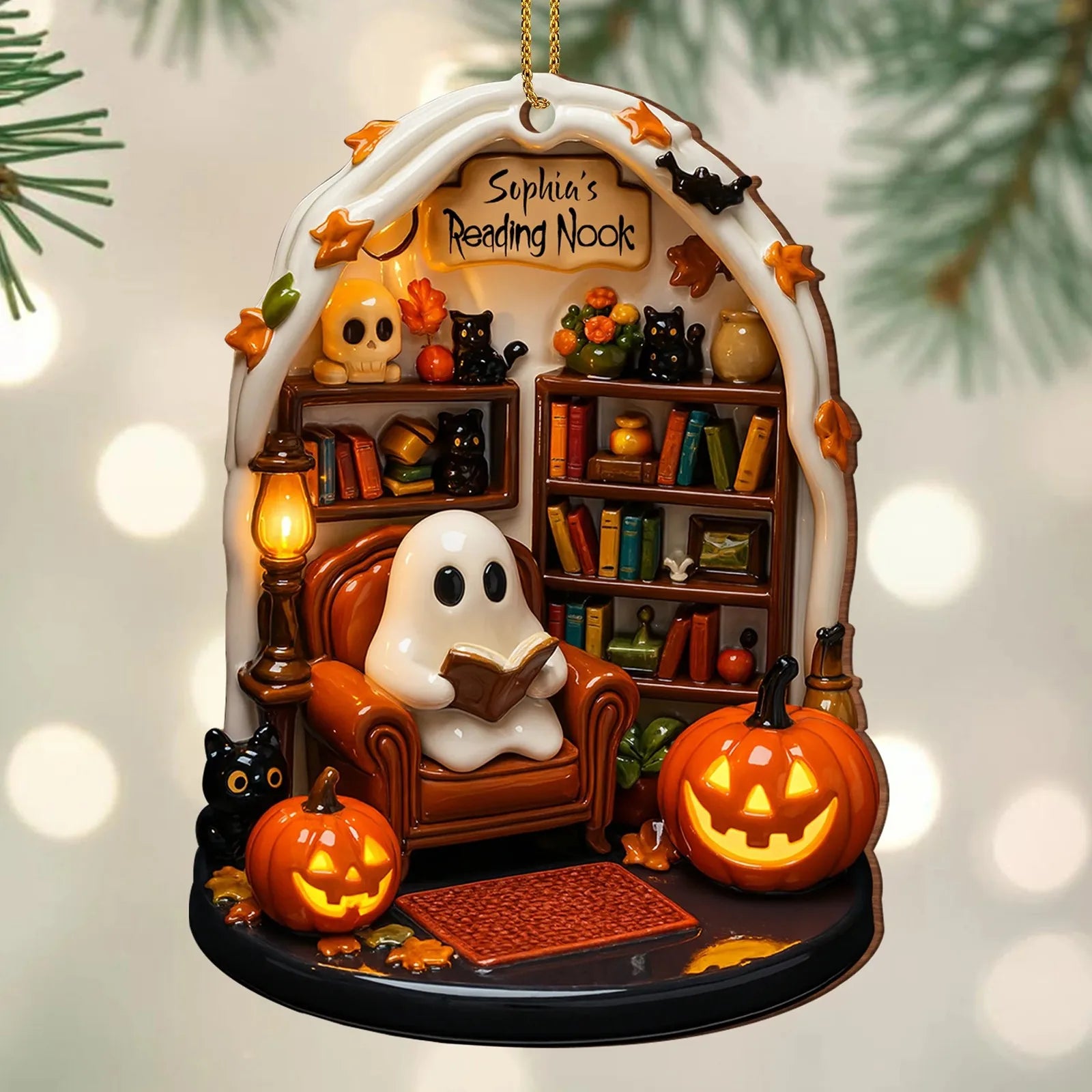 New Halloween Ghost Reading 2D Flat Ornaments Festival Atmosphere Theme Party Decorative Supplies Creative Home Decoration Accessory