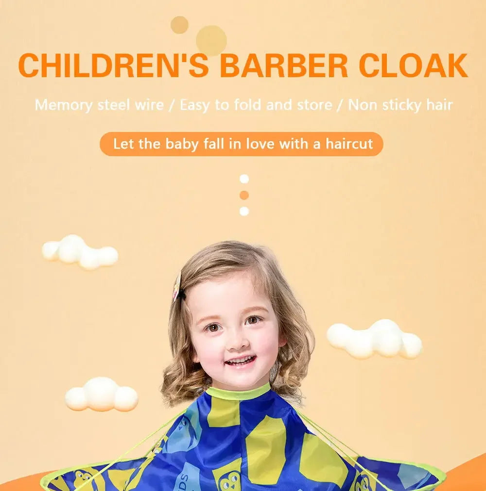 Tablier de coiffure pliable pour enfants, Cape de coupe de cheveux colorée pour Salon de coiffure, parapluie en tissu, accessoire de Salon de coiffure