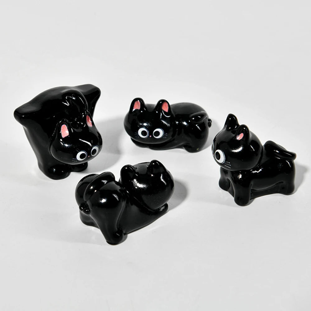 Cartoon resin cat figurine, mini kitten, tilted head, home decorations, small creative figurines for car and desk mounting