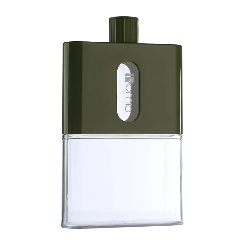 Bouteille d'eau plate en plastique de voyage sans BPA 500ml A6 A5, en papier, pour l'extérieur, avec coussin Portable