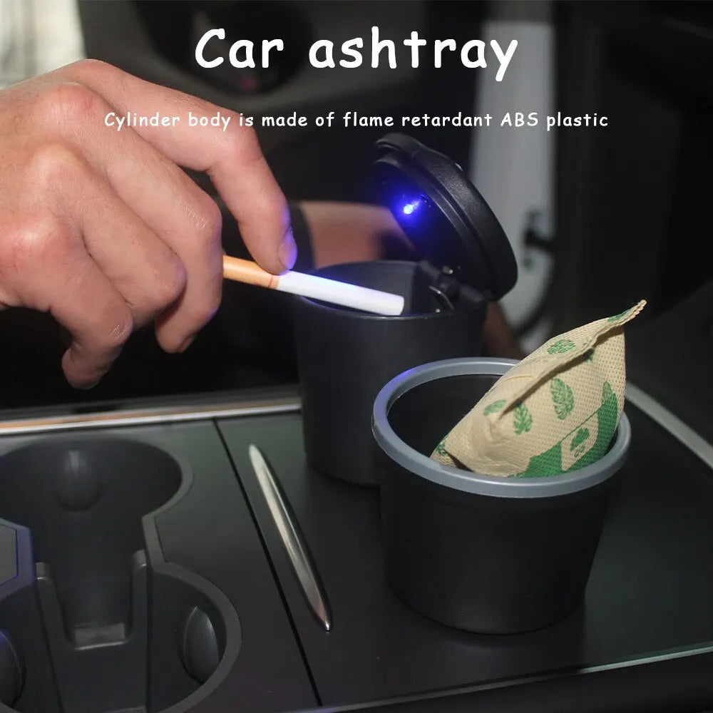 Cendrier de voiture Portable LED avec indicateur lumineux automatique, porte-cendres de Cigarette créatif, tasse, porte-gobelet de voiture, accessoire, 1 pièce