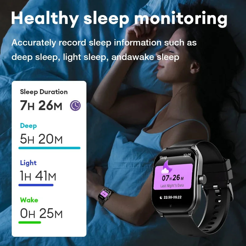 Montre intelligente 2.01 ''AMOLED écran incurvé IP68 étanche Bluetooth 5.3 appel AI Vioce Assistant Fitness Smartwatch pour hommes