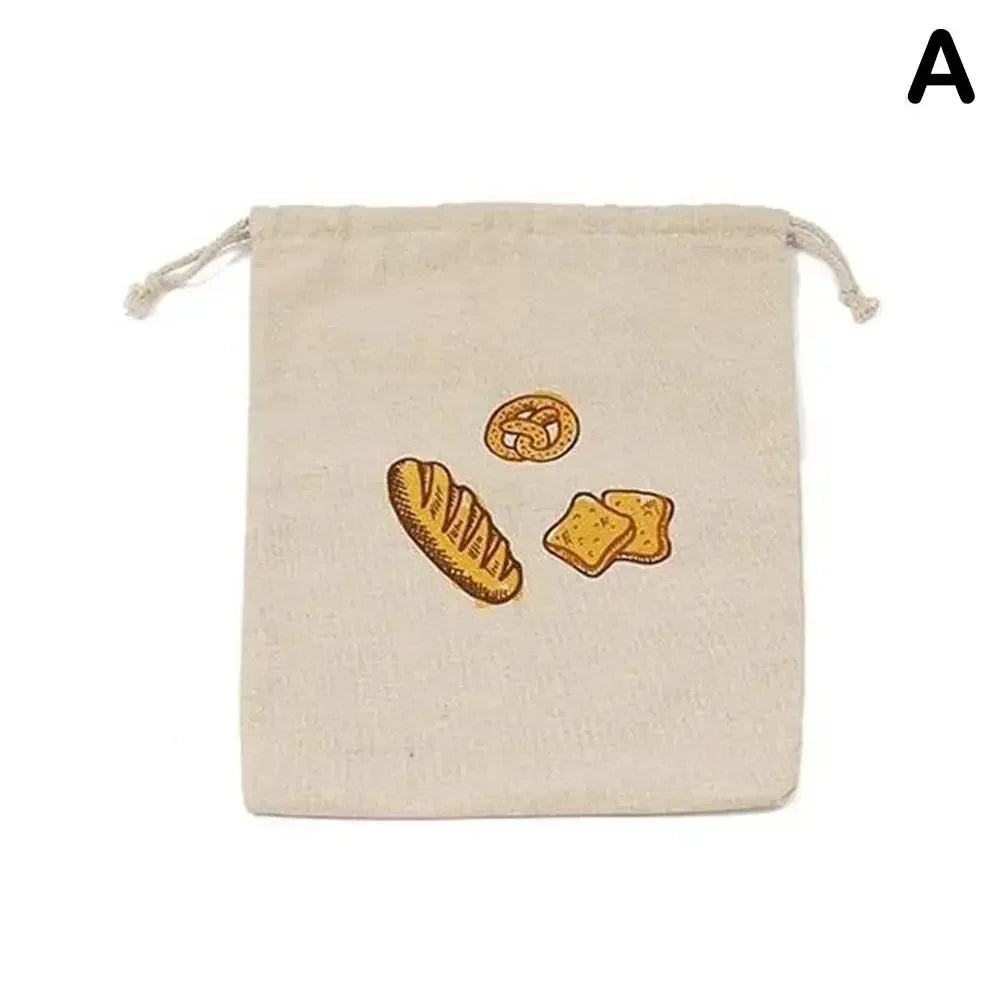 Sacs à pain en lin réutilisables avec cordon de serrage, grand rangement lavable, accessoires alimentaires, sac de rangement du pain, organisateur de cuisine non blanchi à la maison