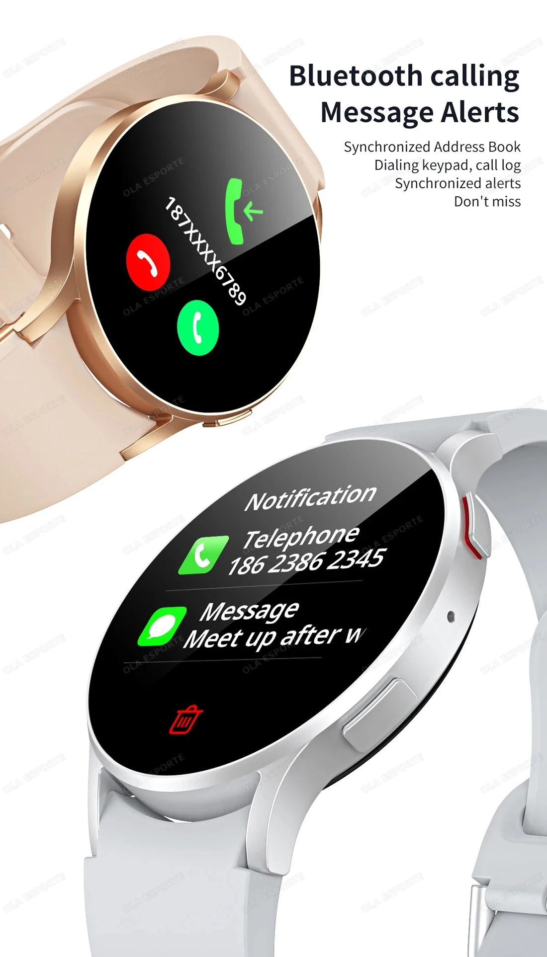 Smartwatch femmes montre 6 surveillance de la santé montre étanche Assistant vocal Bluetooth appel montre intelligente 2025 nouveau