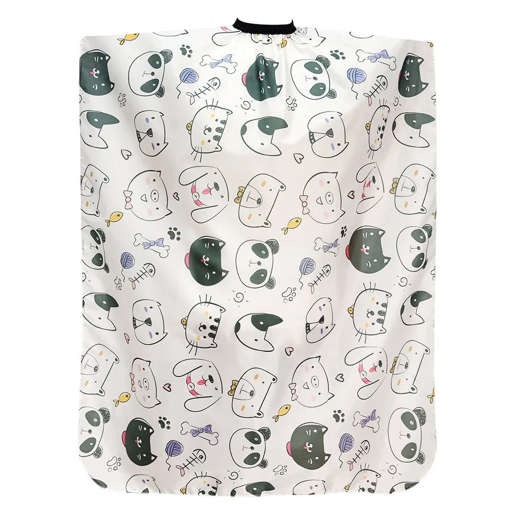 Cape de coupe de cheveux professionnelle pour enfants, dessin animé, enveloppe de barbier, Cape de coiffeur douce pour enfants, Animal Kawaii, robe de coupe imperméable