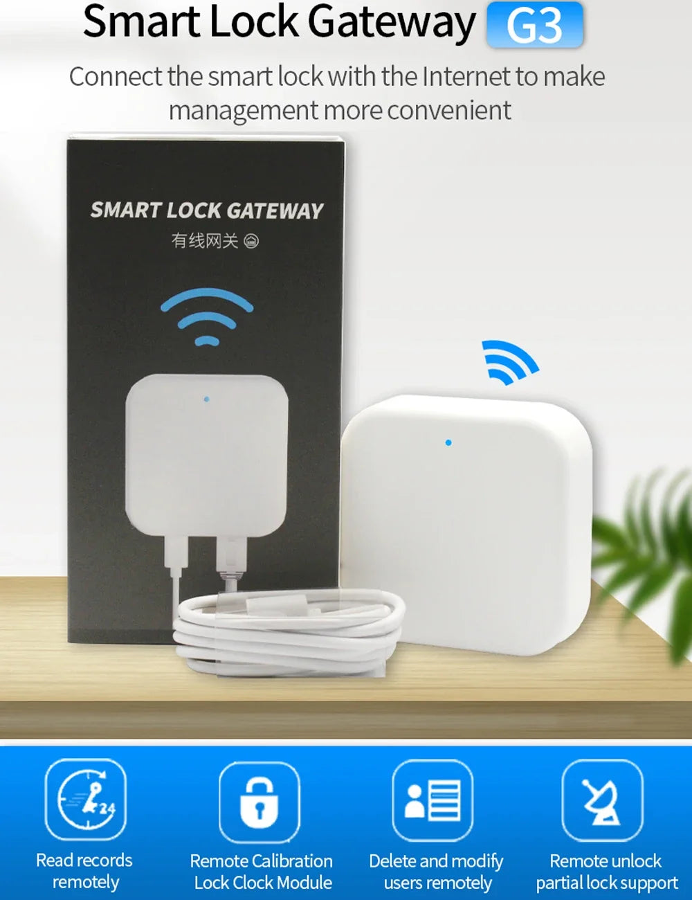 TTLOCK passerelle G2 G3 G3P G4 Bluetooth vers Wifi passerelle Hub WIFI/RJ45/POE/4G TLE pour serrure de porte de maison intelligente Ttlock App contrôle de téléphone