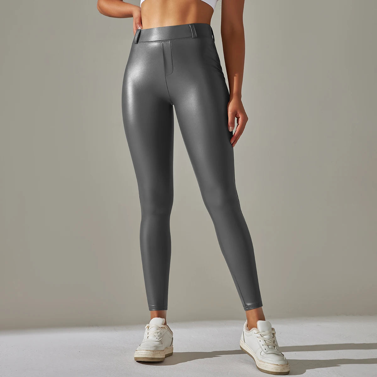 Leggings en cuir PU femmes Sexy Scrunch fesses Leggings filles Faux cuir pantalon taille haute Push Up Leggings décontractés 6 couleurs