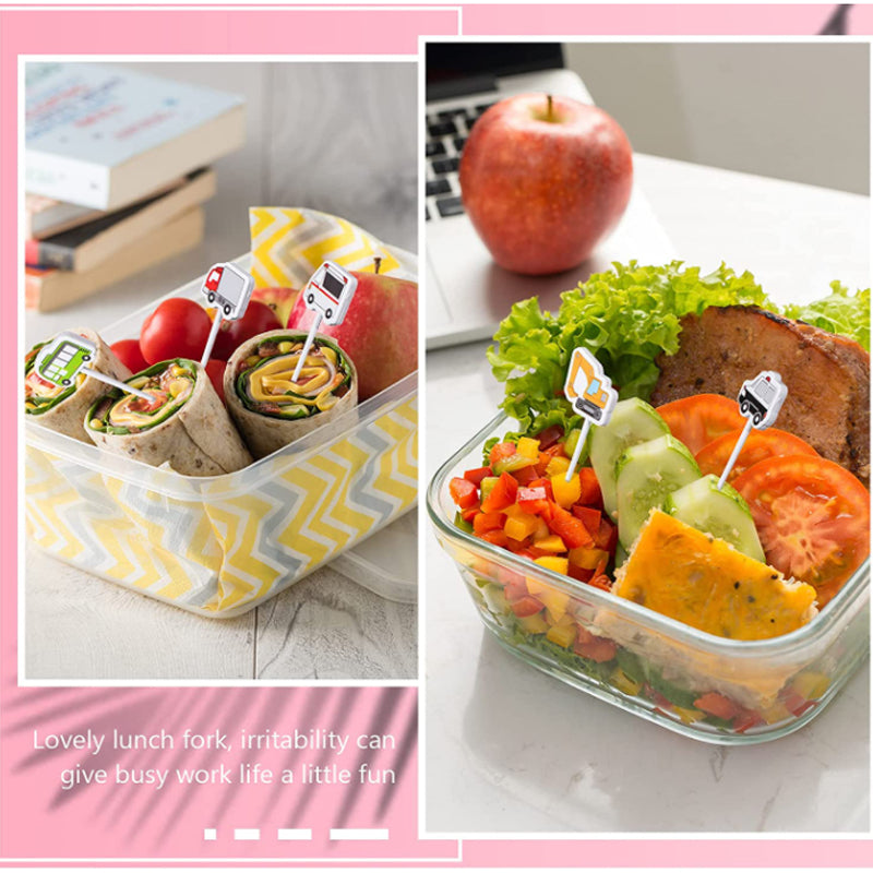40 pièces fourchette à fruits dessin animé enfants gâteau cure-dents à fruits Mini fourchette à animaux en plastique de qualité alimentaire Bento déjeuner Bento accessoires décor de fête
