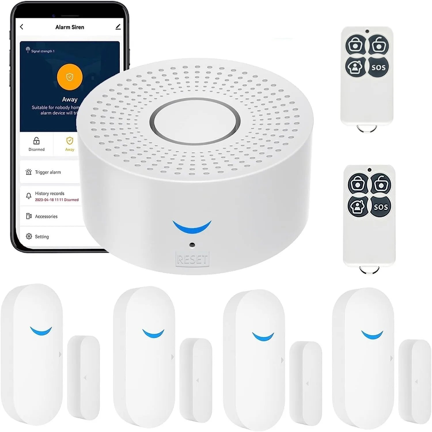 Système d'alarme de sécurité sans fil avec capteur de mouvement, sirène anti-cambriolage, Wi-Fi, maison intelligente, tournesol, application Smart Life