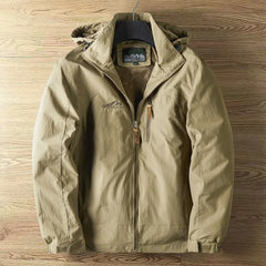 Men's casual outerwear jackets, spring and autumn fashion, slim fit, punch-hole jacket with hat, versatile men's streetwear