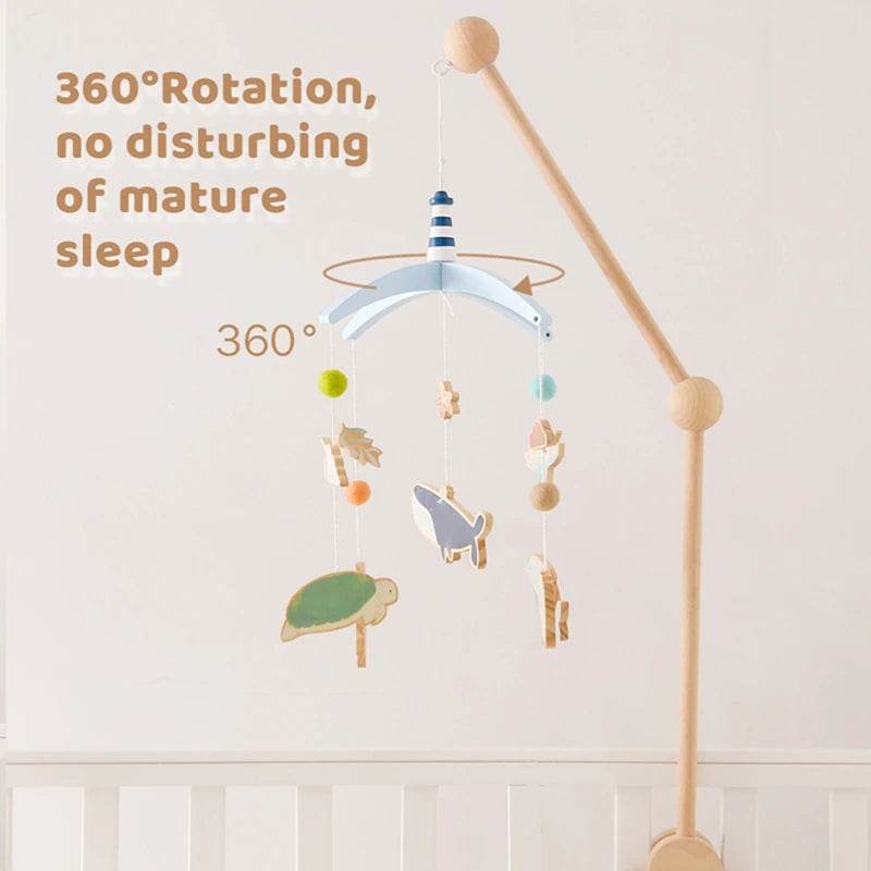 Hochets pour nouveau-né de 0 à 12 mois, jouets en feutre doux, cloche de lit de baleine, berceau Mobile suspendu, carrousel Musical, jouet pour garçons et filles, cadeau