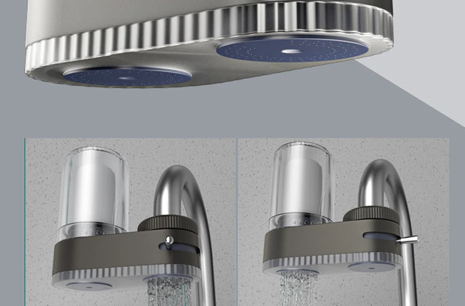 Purificateur d'eau du robinet, filtrage physique pour la maison, Kictchen, 2 éléments filtrants, filtre amovible et lavable, aérateur