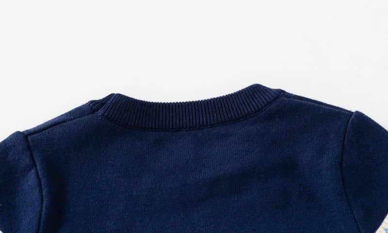 Pull imprimé de noël pour enfants, Costume du nouvel an 2025, manches longues, col rond, pulls tricotés doux et décontractés, pull chaud, haut de noël