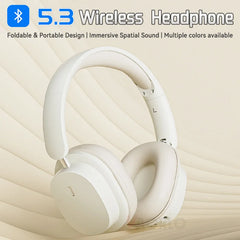 Casque sans fil Bluetooth 5.3 à la mode, casque stéréo HIFI portable supra-auriculaire, casque d'affaires, écouteurs de jeu à faible latence, prise en charge de la connexion 3,5 mm et de la lecture de cartes TF