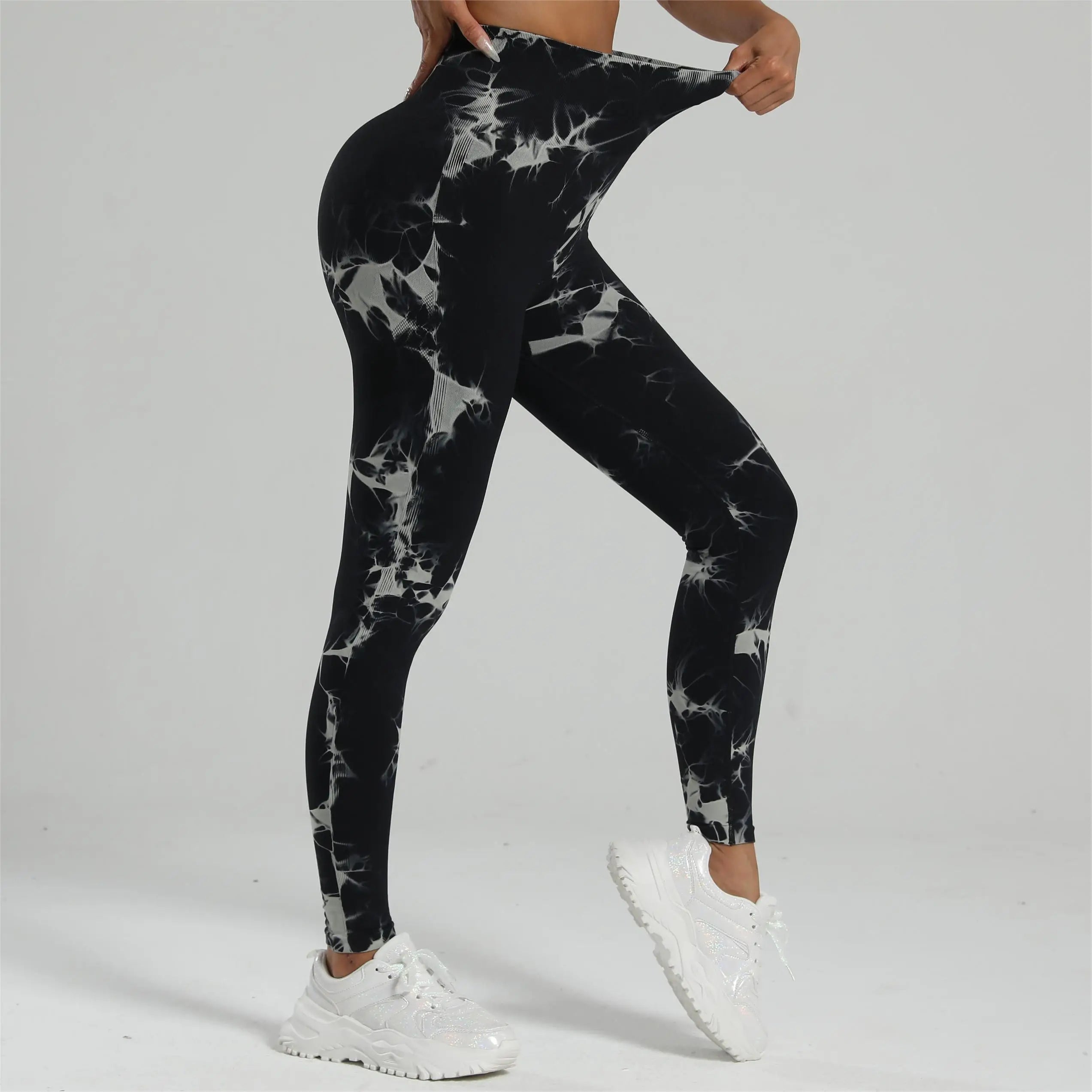 Femmes Tiedye Gym Leggings Sans Couture Mujer Push Up Pantalon Sans Couture Scrunch Sport Fitness Taille Haute Entraînement Yoga Leggins Livraison Directe